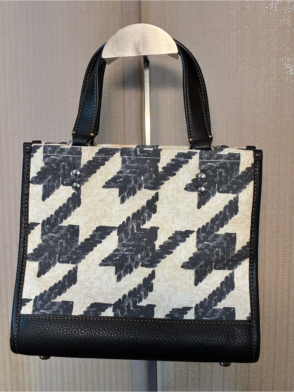 Coach Dempsey Black & White Printed Canvas Tote - Picture 2 of 7